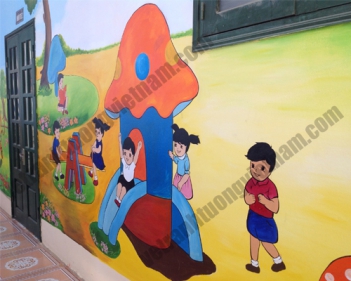 Công trình tranh tường thiếu nhi tại Trung tâm trẻ em mồ côi – Hồ Tùng Mậu